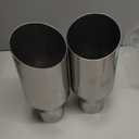 2.5 inch Inlet Exhaust Tip, 4" Outlet 9" Overall Length Stainless Steel Exhaust Tail Pipe, Weld-On, Slant Sleek Angle Cut, Polished Tailpipe, Silvery, 2Pcs