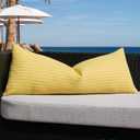 Kevin Textile Outdoor Waterproof 14"x36" Pillow Cover 1 Pack, Yellow
Water Resistant Weaving Faux Linen Texture Throw Pillow Covers, Outside Decorative Pillowcases for Garden Patio Balcony Couch