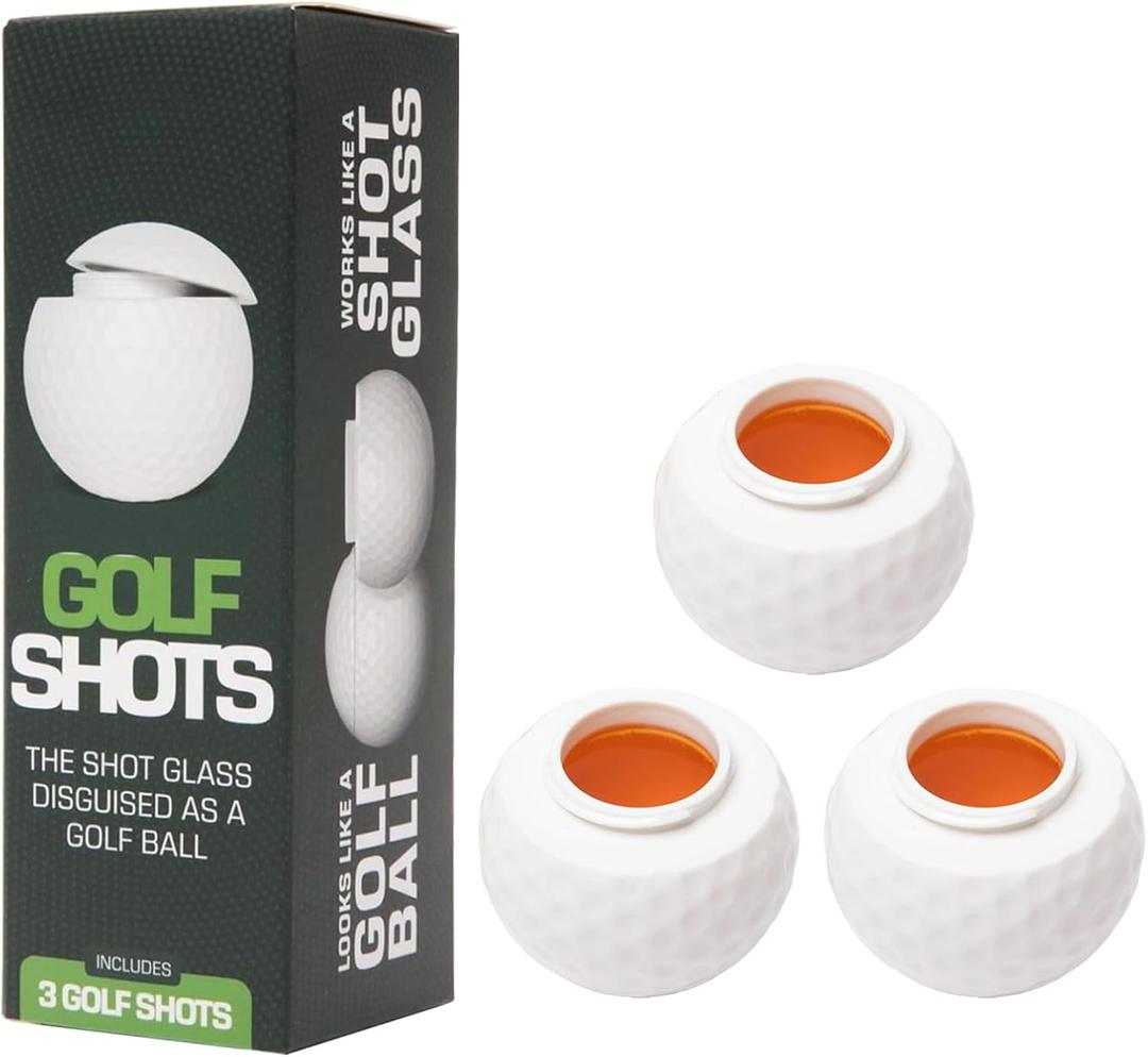 3Pcs 1.5oz Golf Ball Shaped Shot Glass Golf Ball Shot Glass Novelty Golf Ball Shot Glasses with Lid Outdoor Leisure Golf Glass