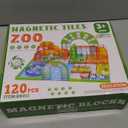 Magnetic Tiles, 120PCS Zoo Animals Magnet Tiles Set for Kids Ages 3+,3D STEM Educational Magnetic Building Toys, Birthday Gift for Boys and Girls