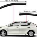 Lightronic Extra Durable Outside-Mount Auto Vent Window Visor, Fit 2012-2019 Nissan Versa Sedan (EXCLUDES Hatchback), UV Protection Rain Guard, Original Wind Deflector, No-Drilling, Dark Smoke, 4Pcs