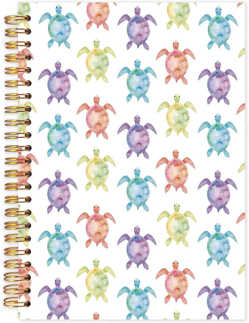 Yhtrg Beach Turtle Spiral Notebooks, Sea Turtle Lover Gifts Journaling, Coastal Ocean Journals for Women, Gifts for Ocean Beach Lovers, Marine Biology Notebook for Note Taking, 5.5x8.3 Inch