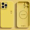 LOVE 3000 Designed for iPhone 16 Pro Max Case, Premium Silicone, Soft Anti-Scratch Microfiber Lining, Shockproof Protective Phone Case for Men Women 6.9", Yellow