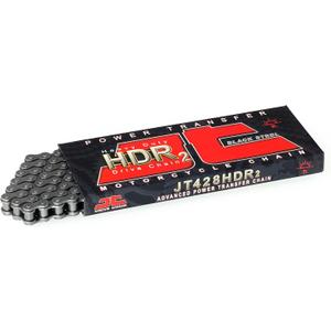 JT Chain JTC420HDR104SL (420 Series) Black Steel 104 Link Heavy Duty Non O-Ring Chain with Connecting Link