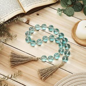 Misdary Modern Decorative Glass Beads with Tassels, Accent for Table Coffee Table Decor for Living Room, Modern Home Decor Indoor Outdoor Stylish Tabletop Accent, 25.6 Inch, Blue