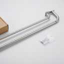 Modern Brushed Nickel Double Curtain Rod Set - Wall Mount
