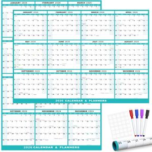 32" x 48" 2026 Wall Calendar Erasable, 12 Month Horizontal/Vertical Calendar January to December,Wet & Dry Erase Large Laminated Annual Yearly Planner for Easy Planning, Organizing