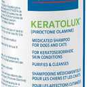 Virbac KERATOLUX (Piroctone Olamine) Medicated Shampoo for Oily to Flaky Skin, Seborrheic Prone Dogs and Cats - 8 oz