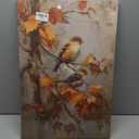 Zeuiwr Rustic Fall Bird Framed Wall Decor, Farmhouse Autumn Sparrow Bird Canvas Wall Art, Retro Country Fall Pictures Prints Artwork for Home Bedroom Living Room Decor, 11x14 Inches