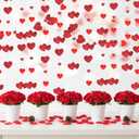 2 Pcs Heart Streamers Red Heart Garland Valentines Decorations Hanging Valentines Garland Double Hearts Sparkling Love Streamer Twinkle Hearts Backdrop Party Decorations for Anniversary 26 Feet