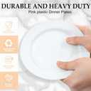 FLOWERCAT 200PCS White Plastic Plates Disposable Plates for Party - Heavy Duty Plastic Plates - 100 10" Dinner Plates and 100 7" Salad Plates for Wedding & New Year Parties and Events