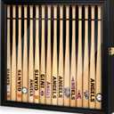 Silipull 18" Mini Baseball Bat Display Case Wall Mounted Cabinet Holder Rack UV Protection Display Shadow Boxes with Acrylic Transparent Door Holder Holds up to 16 Bats for Collector Memorabilia Gift