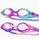 findway Kids Swim Goggles, Kids Swimming Goggles Anti-fog No Leaking Girls Boys for Age 3-12 Pink Purple Teal Purple