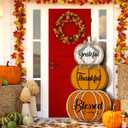Thanksgiving Fall Stacked Pumpkins for Home Front Porch Decor 35 Inch Wood Pumpkin Outdoor Decor Thanksgiving Harvest Farmhouse Pumpkins Sign for Yard Front Door Garden Patio Outdoor (Blessed)