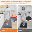 1" Thick Kitchen Mats for Floor, Water Resistant Floor Rug,Grey/72" x 20"