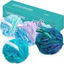 Loofah 4 Pack 75g Extra Large Loofa Set Soft Bath Sponge Thick Body Wash Puffs for Shower
