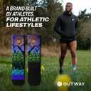 Outway Novelty Crew Socks for Men & Women, Breathable, Moisture-Wicking Athletic Calf Socks with Arch Support (Large-X-Large, Night Time Bliss Crew)