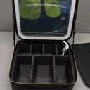 Makeup Travel Train Case with Mirror LED Light 3 Adjustable Brightness Large Cosmetic Bag Portable Storage Adjustable Partition Waterproof Makeup Brushes Make up Jewelry Gift for Women (Black)