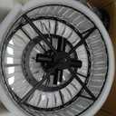 Piepooye 4 Lights Modern Crystal Chandelier Black Round Semi Flush Mount Ceiling Light Fixture Farmhouse Chandelier for Dinning Room Living Room Bedroom Hallway Entryway Kitchen