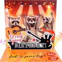 Birthday Cards, Funny MUSICAL&SHAKING Raccoon Pop-up Greeting Card Birthday Gifts for Women Men Husband Wife Kids