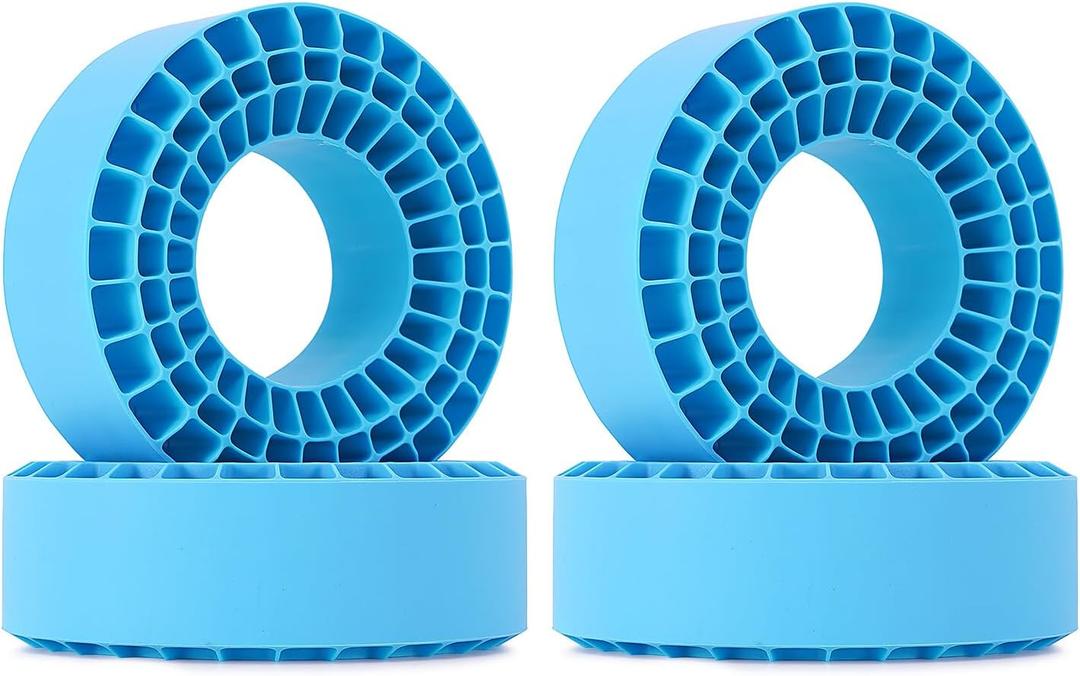 INJORA 4PCS Silicone Rubber Insert Foam for 132-134mm (5.25" OD) 2.2" Tires(Blue)
