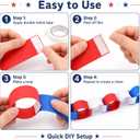 4th of July Party Decorations 492ft Red White Blue Crepe Streamers 300 Sheet Paper Strips Chain 78.7ft Star Garlands for DIY Crafts 250th Anniversary Patriotic Memorial Day Ceiling Decor