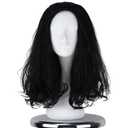 Miss U Hair Man Black Hair Wig Men Mullet 80s Cosplay Costume Wig Black Funny Wigs Halloween Party (17.72 Inch (Pack of 1))