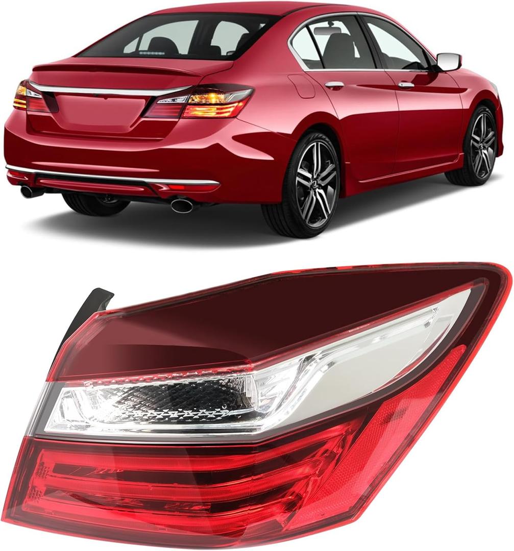 Right Passenger Side Tail Light Compatible with Honda Accord 2016 2017, Rear Tail Lights, Right Brake Turn Signal Taillight, Passenger Side Taillamp Replace HO2805108