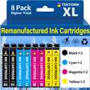 TOKYOINK 822XL Ink Cartridges Combo Pack Remanufactured Replacement for Epson 822 Ink Cartridges T822 T822XL Ink for Workforce Pro WF-3820 WF-4830 WF-4820 WF-4830 WF-4833 WF-4834 Printer (8 Pack)