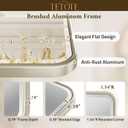TETOTE Brushed Nickel Vanity Mirror for Bathroom 40 x 24 Beveled Edge Tempered Glass, Rounded Corner Rectangle Wall Mirror for Modern Bathroom, Living Room, Bedroom, Entryway