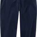 Nautica Girls' Logo Sweatpants, Fleece Joggers with Ribbed Cuffs & Functional Side Pockets, 4T, Velour Peacoat