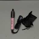 Farery Mini Thermal Brush 3 Temperature Adjustable, 3/4 Inch Travel Curling Iron for Short Hair, Heated Round Brush for Touch ups and Small Curls, Travel Size Curling Wand, Dual Voltage, Pink