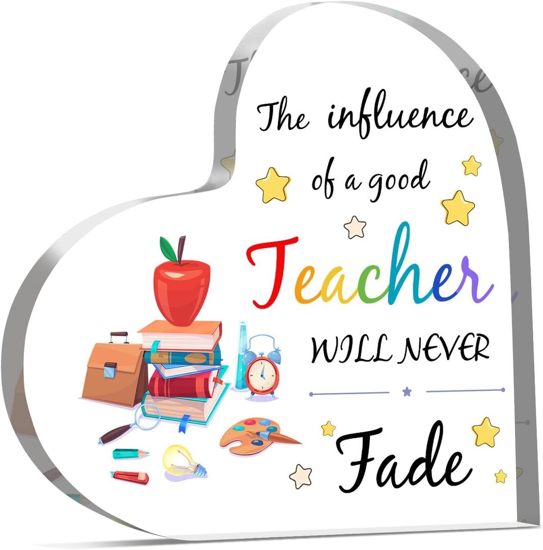 Teacher Gifts,Teacher Appreciation Gifts,Thank You Teachers Gift for Women,Birthday Valentine Christmas Gift for Teachers,End of Year Back to School Presents for Teacher's,Acrylic Plaque Office Decor