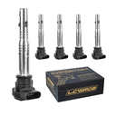 BDFHYK Ignition Coil Pack and Iridium Spark Plugs Compatible with Audi Volkswagen 2.0L L4 4.2L V8 for UF575 PFR7S8EG,Sets of 4
