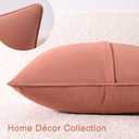 Throw Pillow Covers 22x22 Set of 2  Solid Decorative Pillow Cases for Couch, Sofa, Bed  Square Cushion Covers with Piping (No Insert) Light Orange
