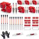 Set of 6 Upgraded Ignition Coil Pack & 12pcs Iridium Spark Plug Wire Set Compatible with Mercedes-Benz Crossfire C240 C280 C320 CLK320 E320 ML320 ML350 SLK320 Replaces UF359 C1361