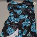 SHEKINI Women's Crossover Ruched Skirt One Piece Swimdress Swimsuit Bathing Suit L