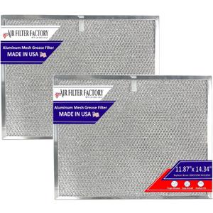Air Filter Factory Grease Filter S99010299 99010299 Replacement For Broan Range Hood 11-7/8" X 14-11/32" X 3/8" USA Made Aluminum Mesh Grease Filter 2-Pack