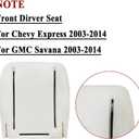 NLQR Gray Cloth Front Driver Side Bottom Replacement Seat Cover & Foam Cushion fit for Chevy Express GMC Savana 1500 2500 3500 Van 2003 2004 2005 2006 2007 2008 2009 2010 2011 2012 2013 2014
