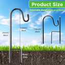 Hicarer 24 Pack 15 Inch Shepherds Hooks Outdoor Plant Hanger Hook Metal Black Garden Bird Feeder Pole for Hanging Solar Lanterns Flower Basket Jars Christmas Lights Wedding Decor