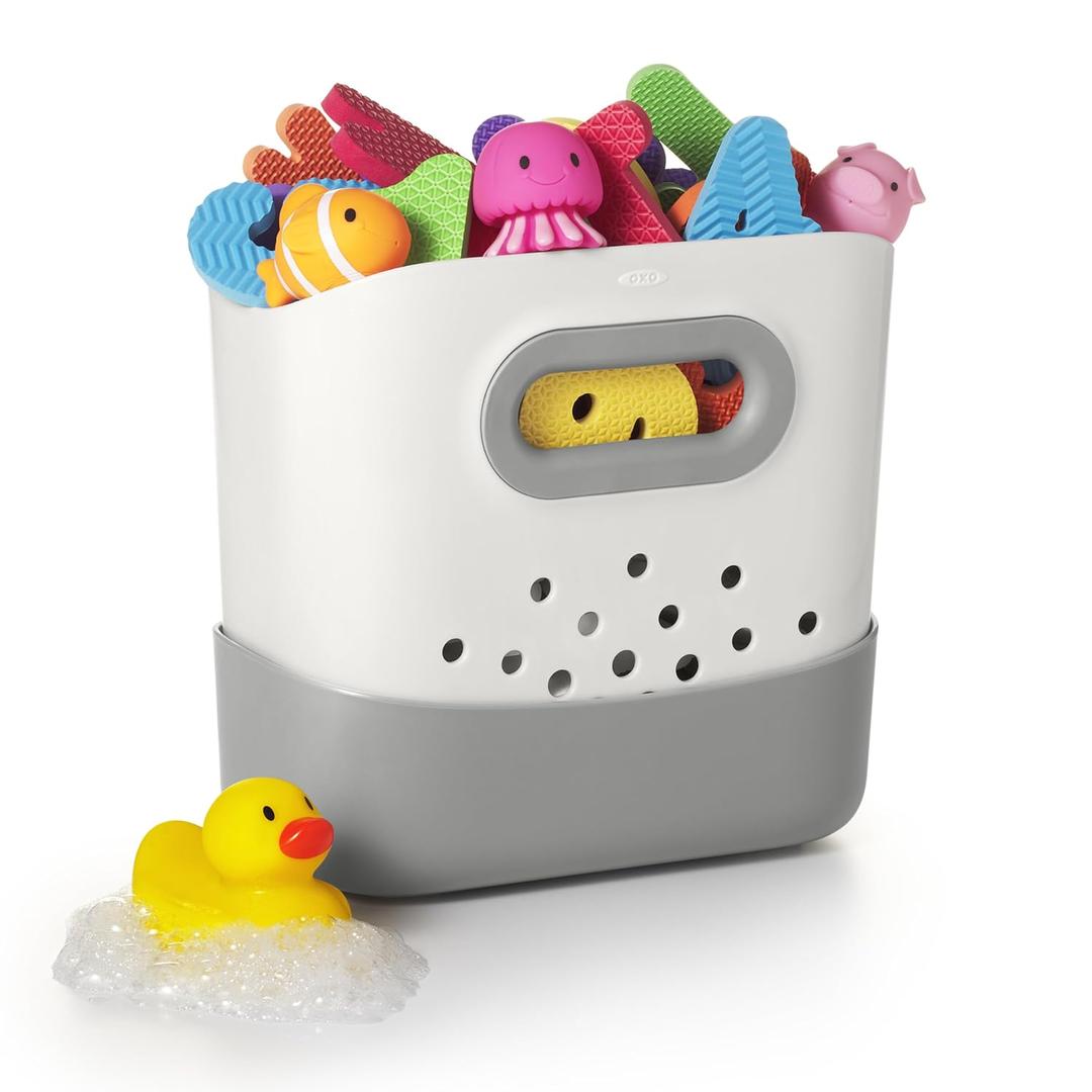 OXO Tot Stand Up Bath Toy Storage  Gray (1 Count (Pack of 1))