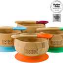 bamboo bamboo Suction Bowl for Baby Bamboo Baby Bowl and Spoon Set with Removable Silicone Suction Cup for Kids | 11.8oz | Non-Toxic | Cool to the Touch | Ideal for Baby-Led Weaning (Blue)