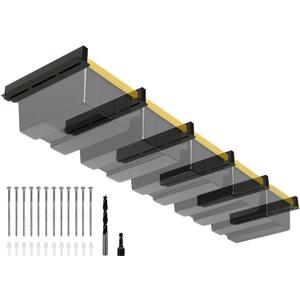 5-bin Overhead Garage Storage Rack, Heavy Duty Ceiling Storage Racks, Powder Coated Tote Storage Rack for Garages, Sheds, Storerooms (6 PCS, for 5 Bins)