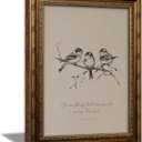 Vintage Gold Framed Christian Bird Wall art, Bible Verse Sketch Canvas Print, Cottagecore Scripture Picture Wall Decor, Psalm 150:6 Neutral Painting Poster Artwork for Living Room Bedroom, 24"L x 16"W