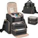 LUXJA Large Medicine Bag with 2 Removable Cases, Medicine Storage Bag with Multiple Storage Sections (Suitable for Travel or Home), Black