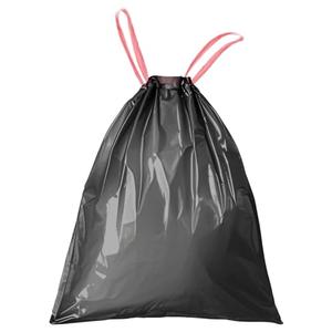 WAIKAS Trash Bags 13 Gallon Drawstring, Pack of 28 Garbage Bag for Kitchen and Home, 63x70cm Size, 12g/pcs, Unscented, Black