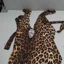 Verdusa Women's Rave Outfits Y2K Halter Backless Rompers Sexy Club Bodycon Jumpsuits (Medium, Brown)