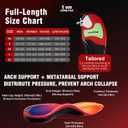 Plantar Fasciitis High Arch Support Insoles for Men & Women - for Flat Feet & Achilles Tendonitis, 240 lb Heavy Duty Work Boot Insoles with Shock Absorption & Arch Pain Relief - M