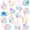 LaVenty Jellyfish Flowers and Bubbles Party Decoration Jellyfish Flowers and Bubbles Hanging Swirl Decoration Party Supplies for Birthday Baby Shower