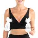 Momcozy Hands Free Pumping Bra with Nursing Pads, For Spectra, Lansinoh, Philips Avent Pumps - Black, Large